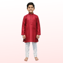 Maroon Cotton Kurta Pajama Set - Festive & Elegant