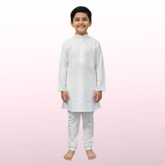 Classic White Cotton Kurta - Timeless Elegance