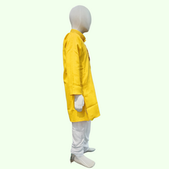 Yellow Cotton Kurta - Classic Embroidered Comfort