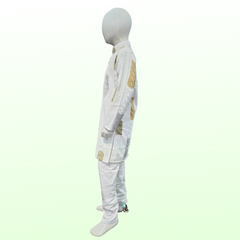 White Chikankari & Digital Print Kurta Pajama Set