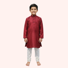 Maroon Cotton Kurta Pajama Set - Festive & Elegant