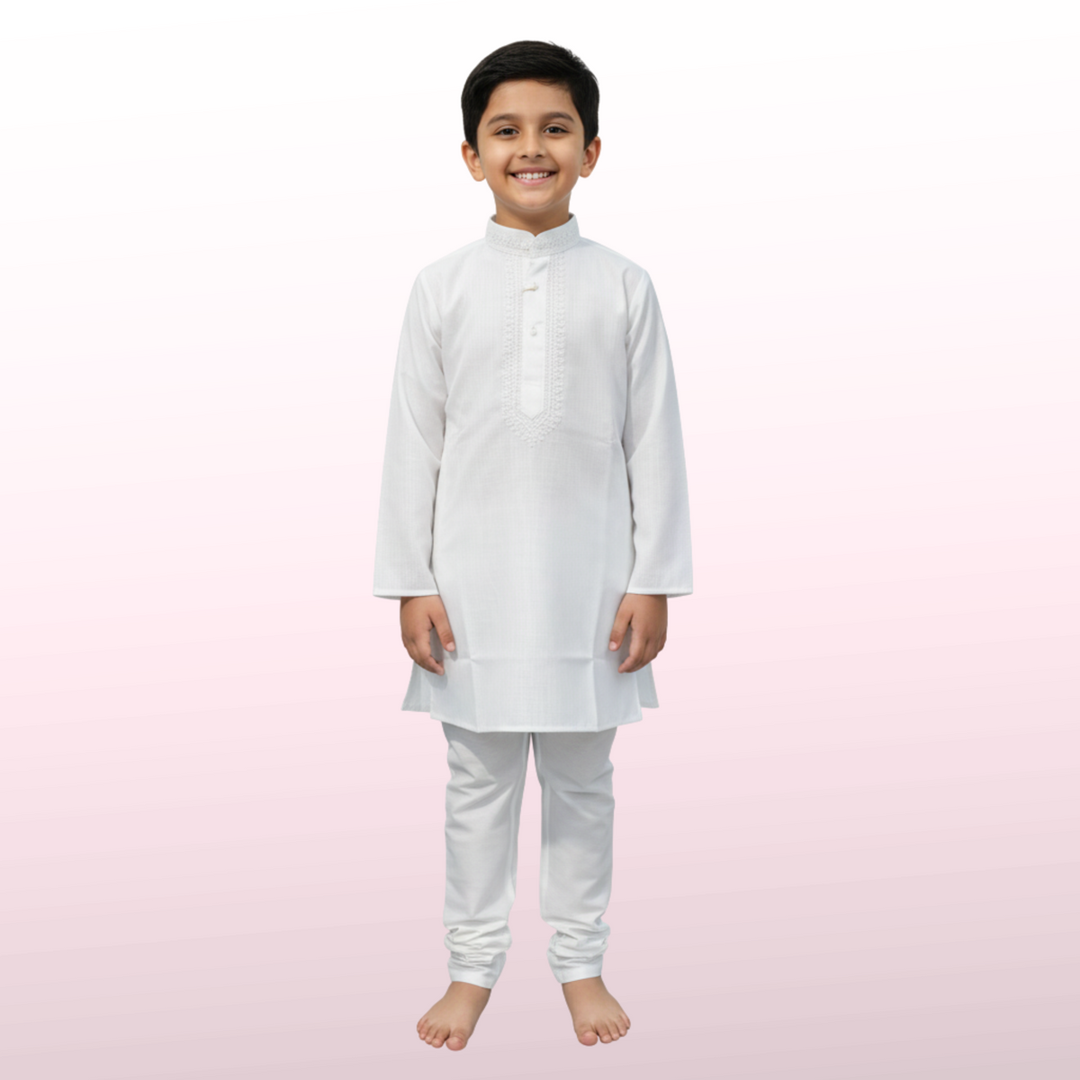 Classic White Cotton Kurta - Timeless Elegance