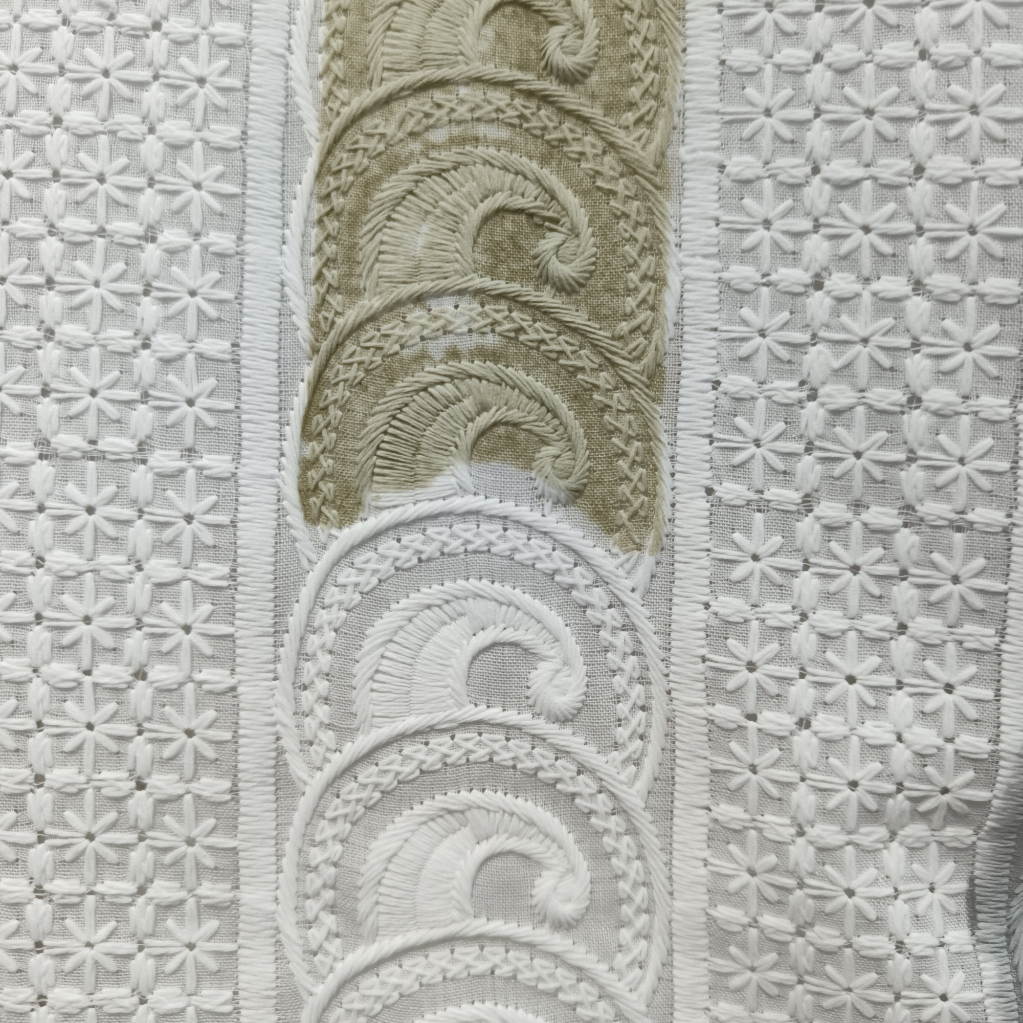 White Chikankari & Digital Print Kurta Pajama Set