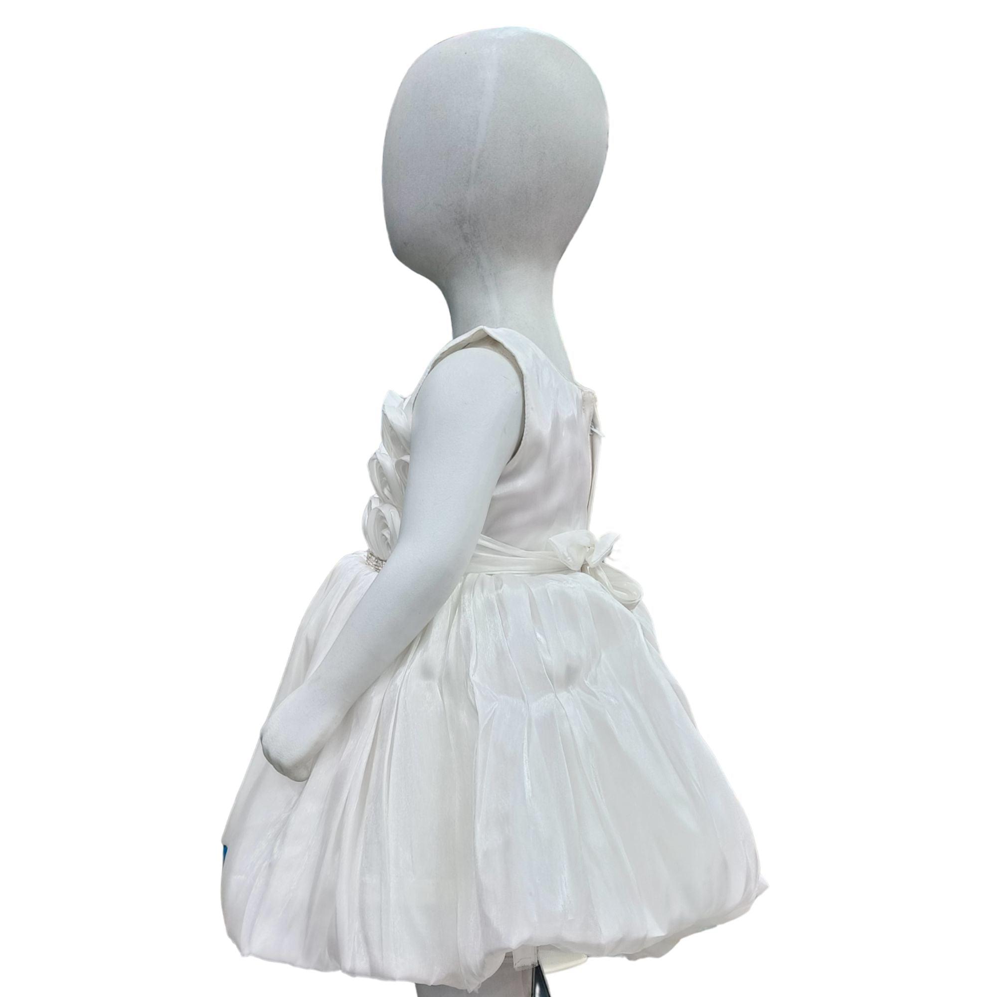 White Rose Princess Frock with Rhinestone Belt