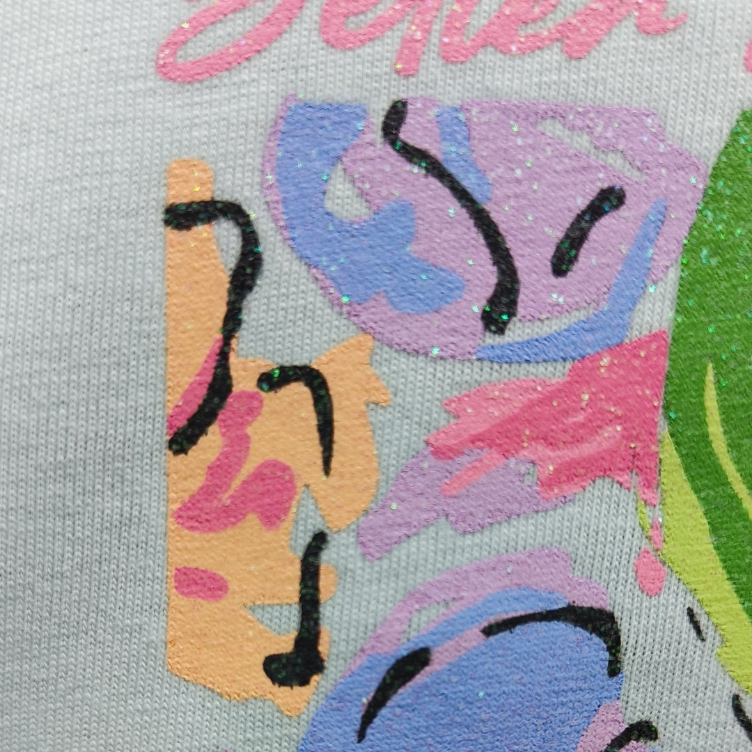 Sky Blue Crop Top for Girls with "Better Days Are Coming" & Floral Print | Soft Hosiery Cotton - 2215