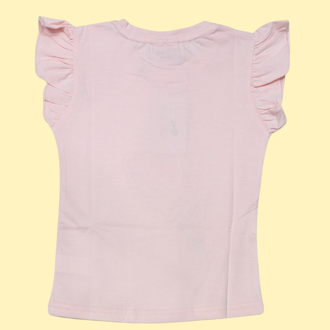 Sweet Pink Top for Girls with Ice Cream Print | Soft Hosiery Cotton - 2222