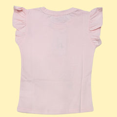 Sweet Pink Top for Girls with Ice Cream Print | Soft Hosiery Cotton - 2222