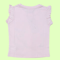 Pink Sleeveless Top for Girls with "Unicorn Strive to Be Better" Print | Soft Hosiery Cotton - 2302