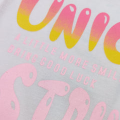 Pink Sleeveless Top for Girls with "Unicorn Strive to Be Better" Print | Soft Hosiery Cotton - 2302