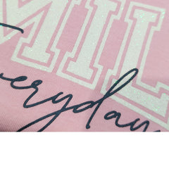 Pink Sleeveless Round Neck Top for Girls with "Be Happy Smile Everyday" Print | Soft Hosiery Cotton - 2303